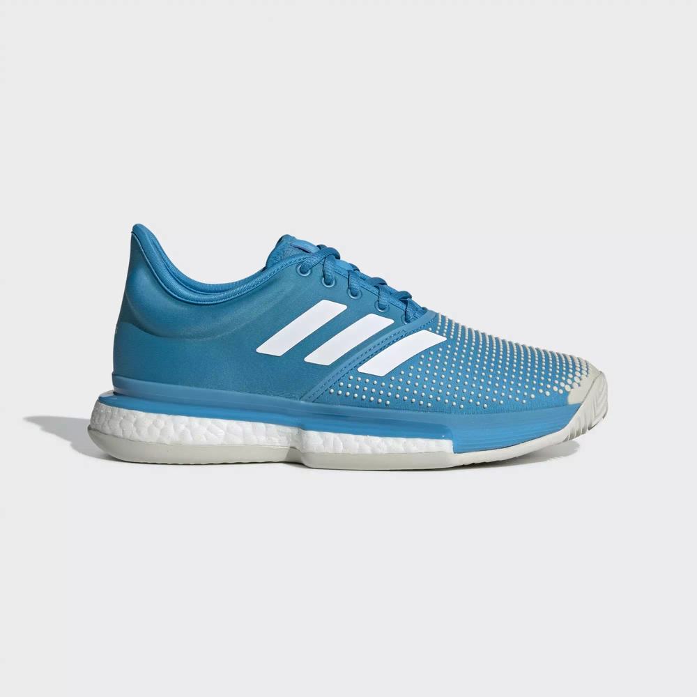 Adidas SoleCourt Boost Clay Zapatillas De Tenis Azules Para Mujer (MX-84154)